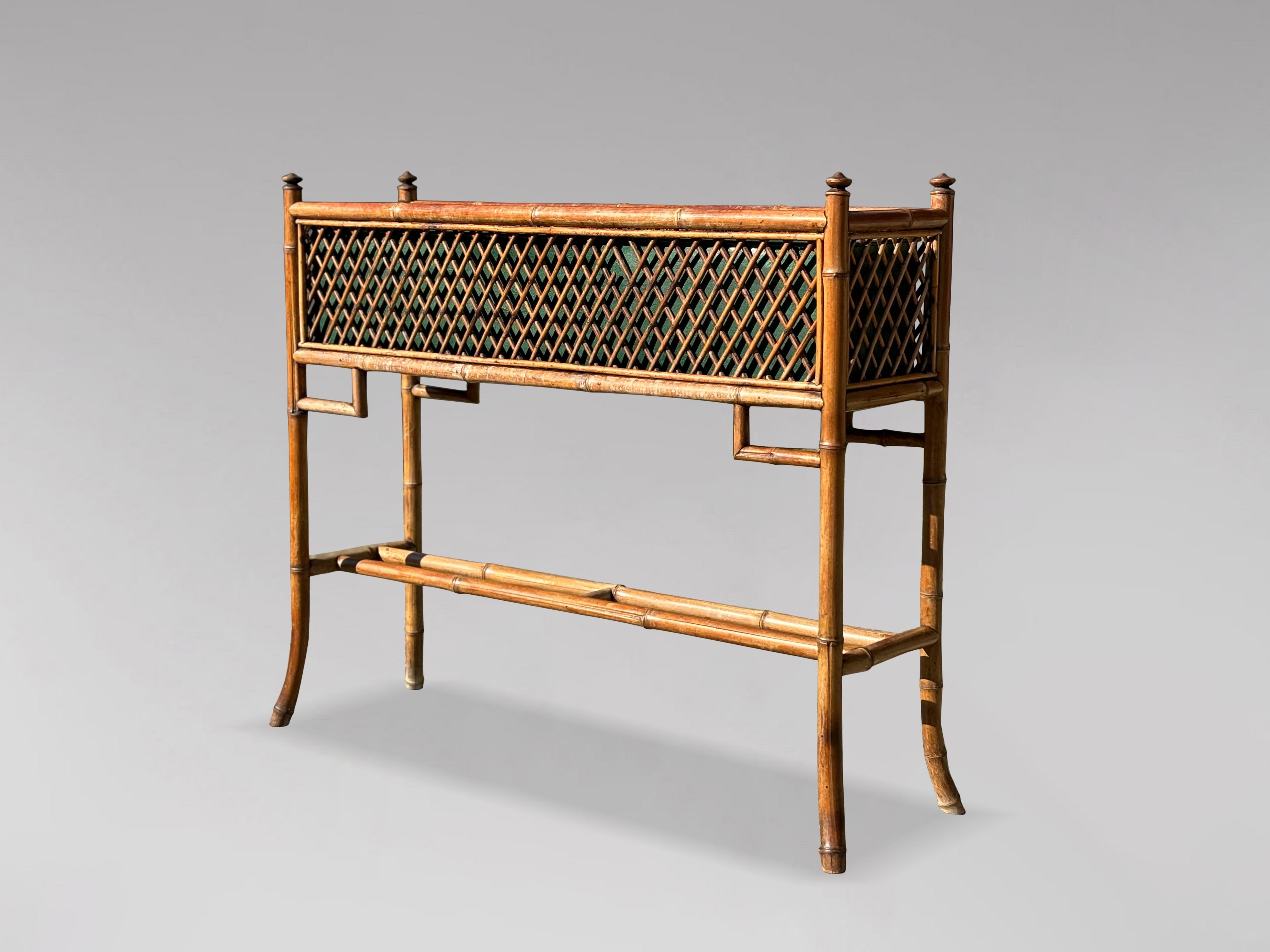 Late 19th Century Victorian Period Bamboo Jardinière In Good Condition For Sale In Petworth,West Sussex, GB