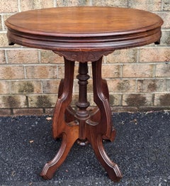 Late 19th Century Victorian Rococo Style Carved Walnut Side Table