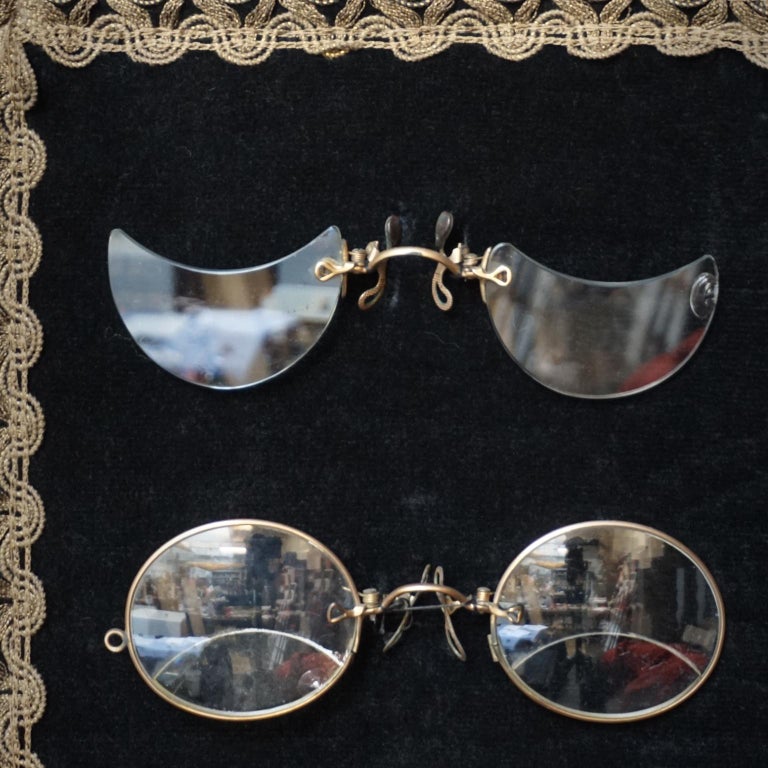 Late 19th Century Victorian Set Of Ten Sales Samples Eye Glasses And Pince Nez For Sale At 1stdibs