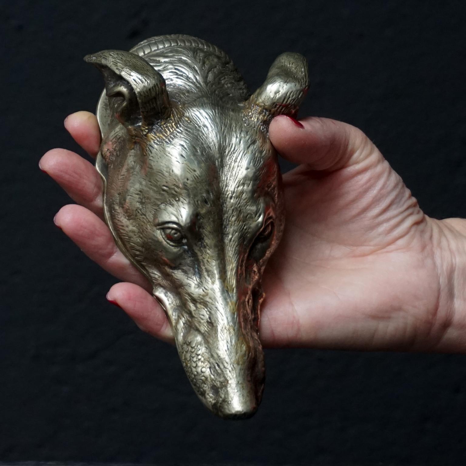Late 19th Century Vienna Bronze Greyhound Dog Head Letter Holder or Paper Clip 2