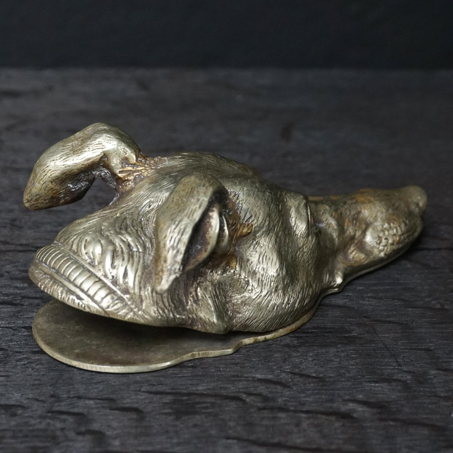 Late 19th Century Vienna Bronze Greyhound Dog Head Letter Holder or Paper Clip 4