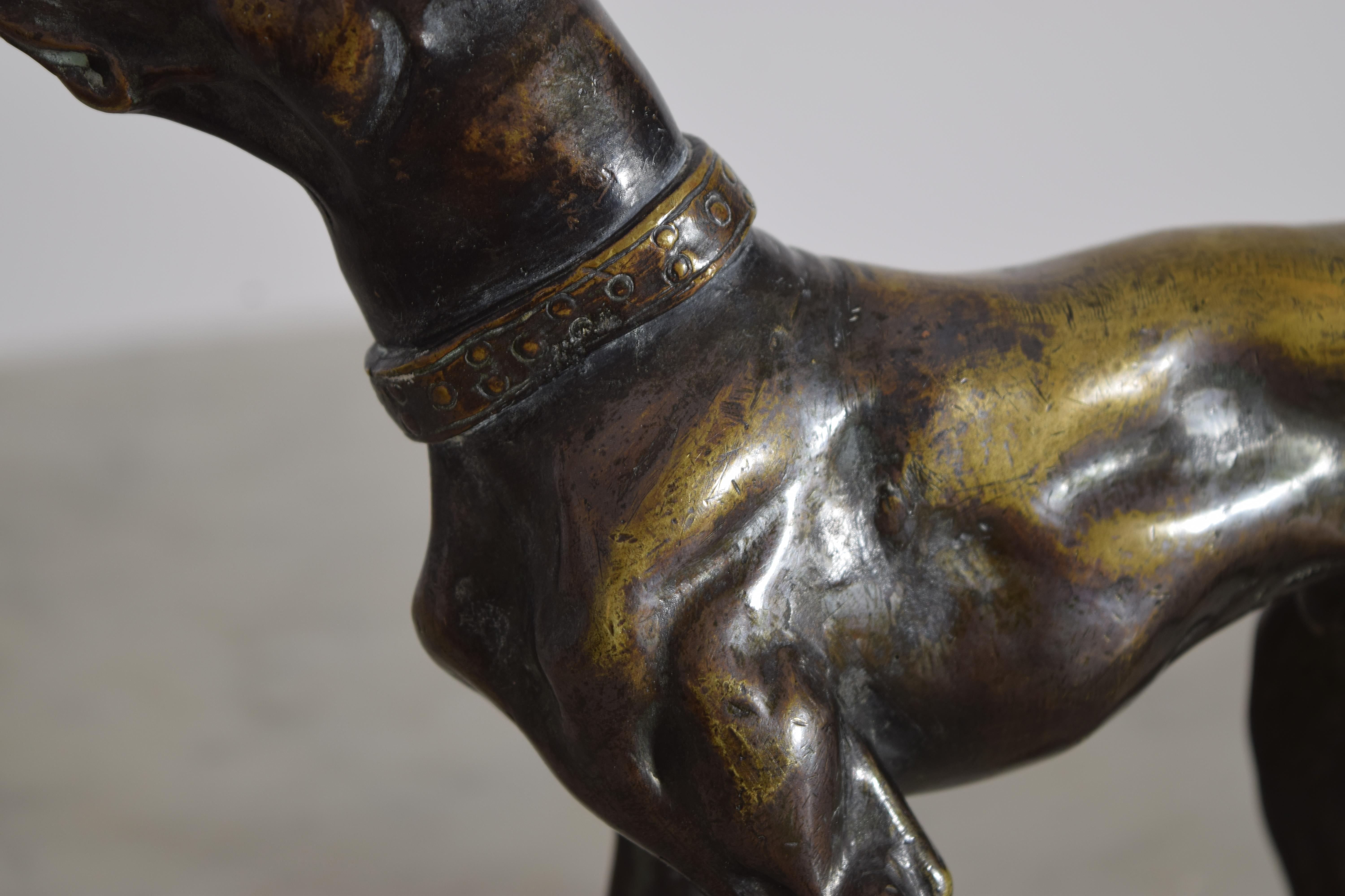 Calco Cane da caccia scolpito in bronzo di Vienna della fine del XIX secolo con collare in vendita