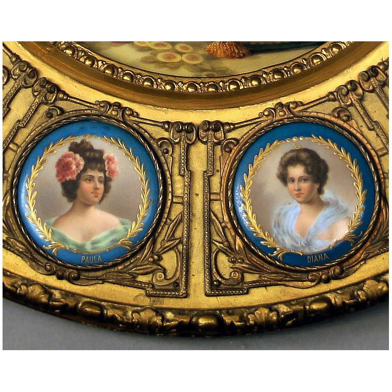 Late 19th Century Vienna Porcelain Mounted Giltwood Frame Signed J. Feigl 1888 In Good Condition For Sale In New York, NY