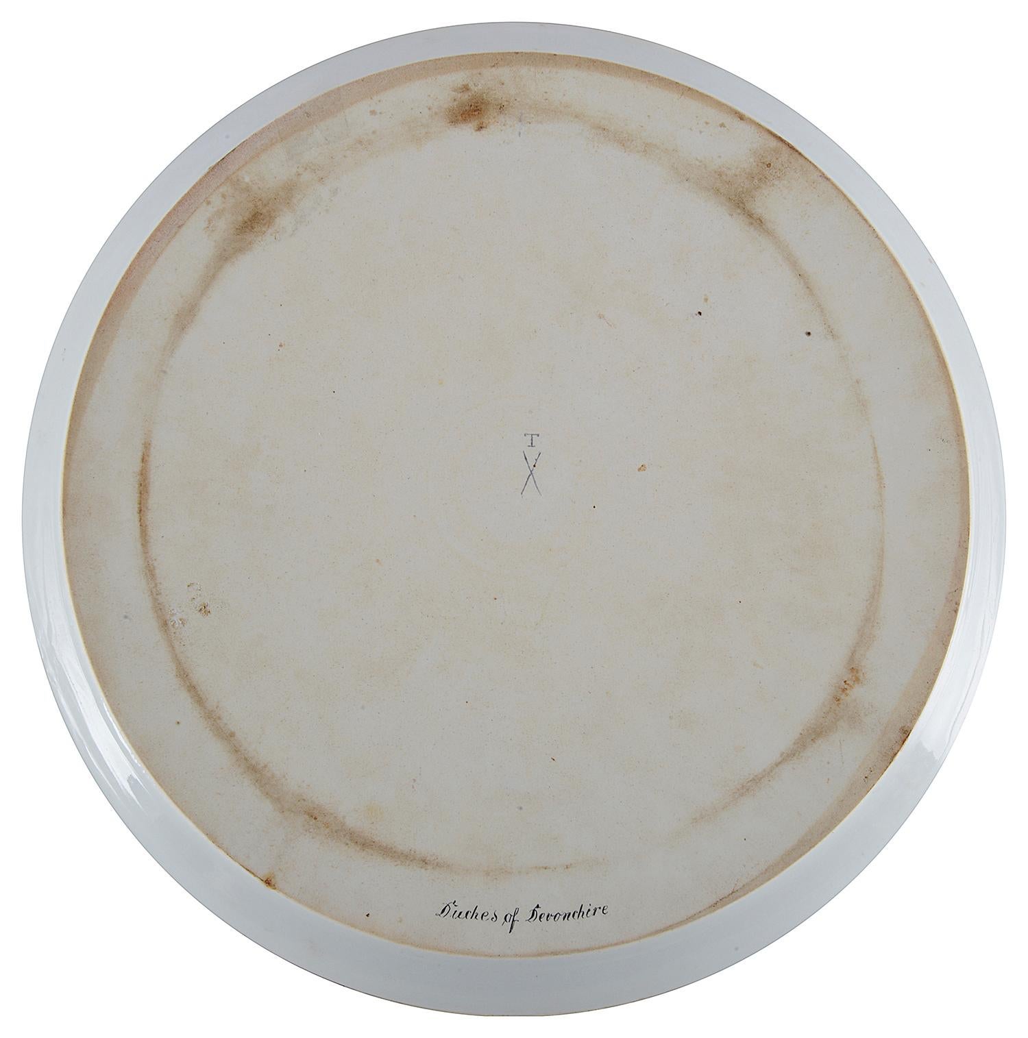 Romantic Late 19th Century Vienna Style Porcelain Plate, Depicting Duchess of Devonshire For Sale