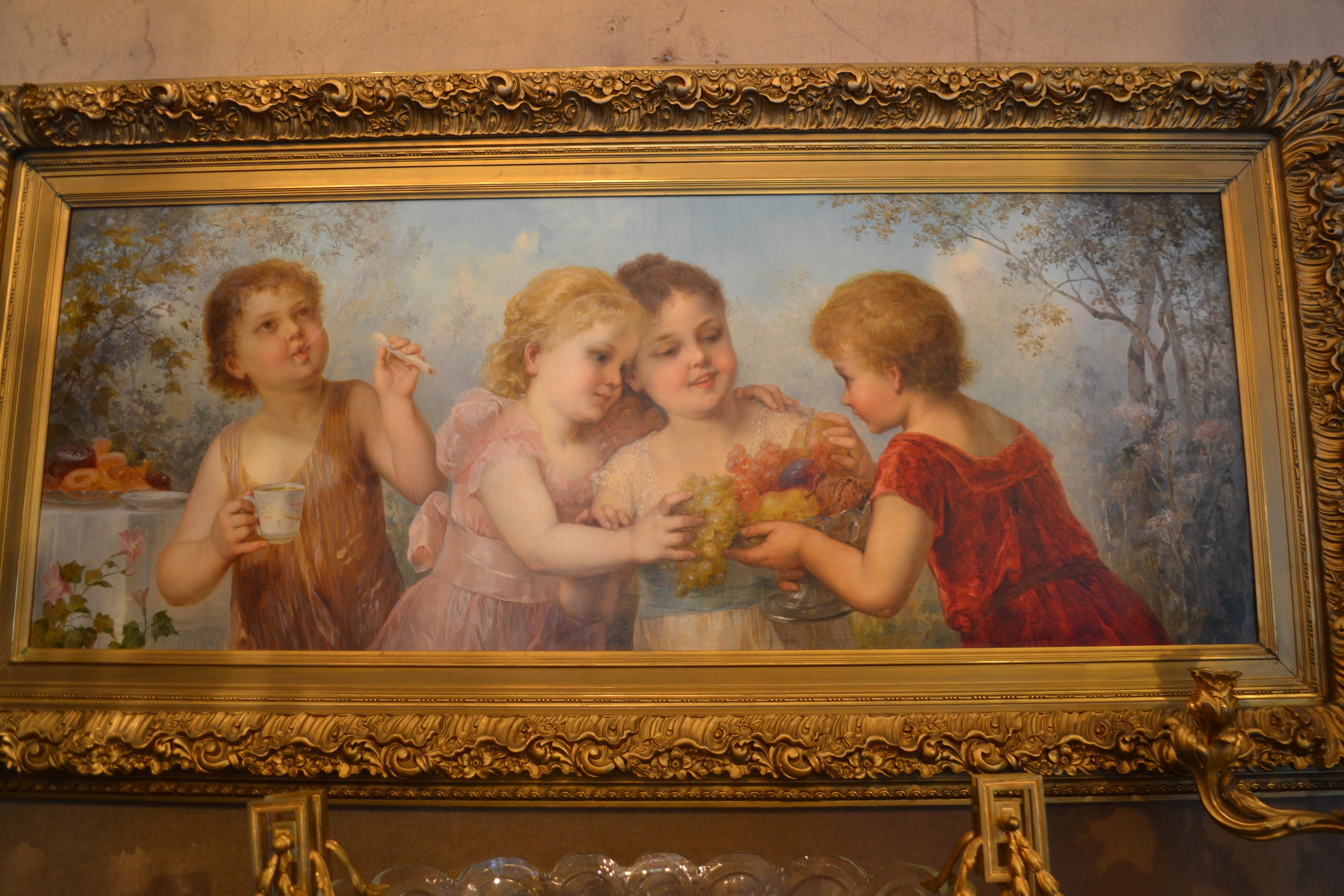 Late 19th century Viennese oil on canvas portrait. Romantic school.
