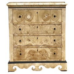 Fin 19ème siècle Vintage Distressed English Colonial Bleached Burl Wood Dresser