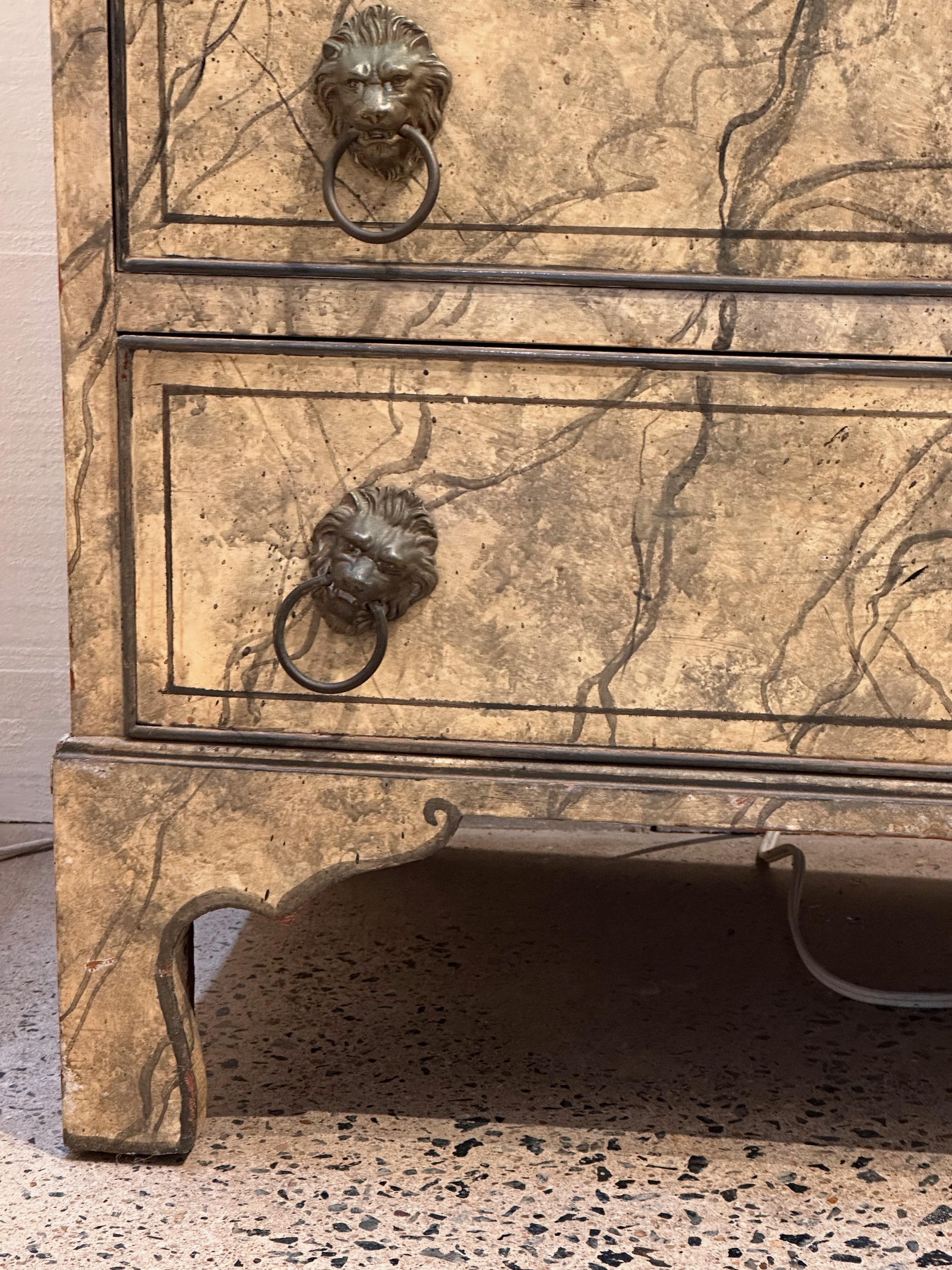 Late 19th Century Vintage Faux Marble Painted Chest For Sale 1
