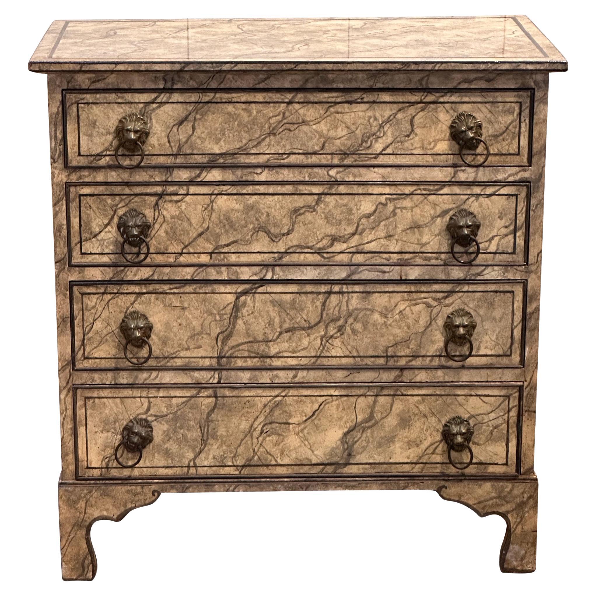 Late 19th Century Vintage Faux Marble Painted Chest