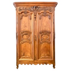 Late 19th Century Vintage Hand Carved French Armoire