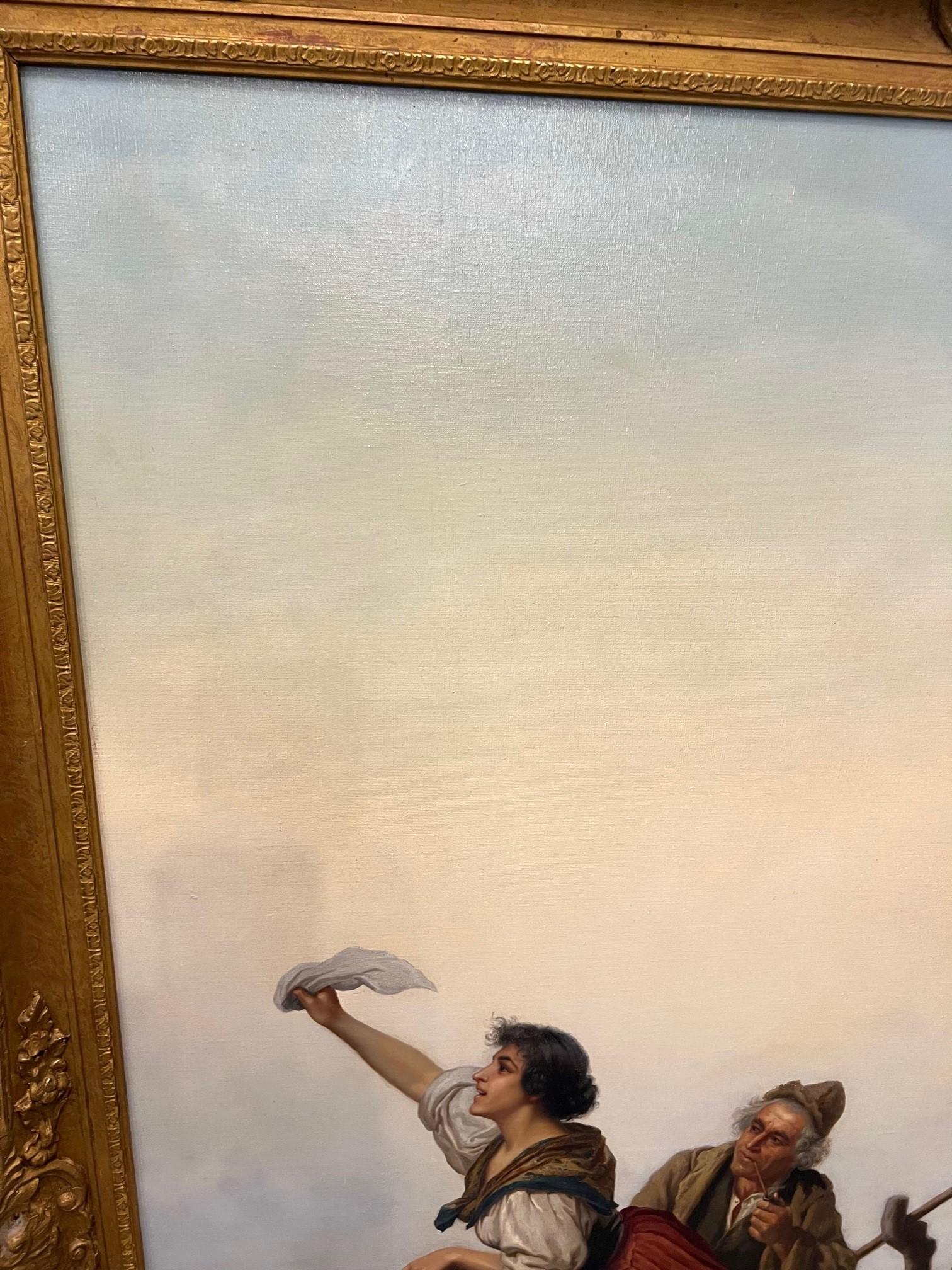 Fin du 19ème siècle Peinture à l'huile sur toile signée  P. Gabrim Roma   en vente 7