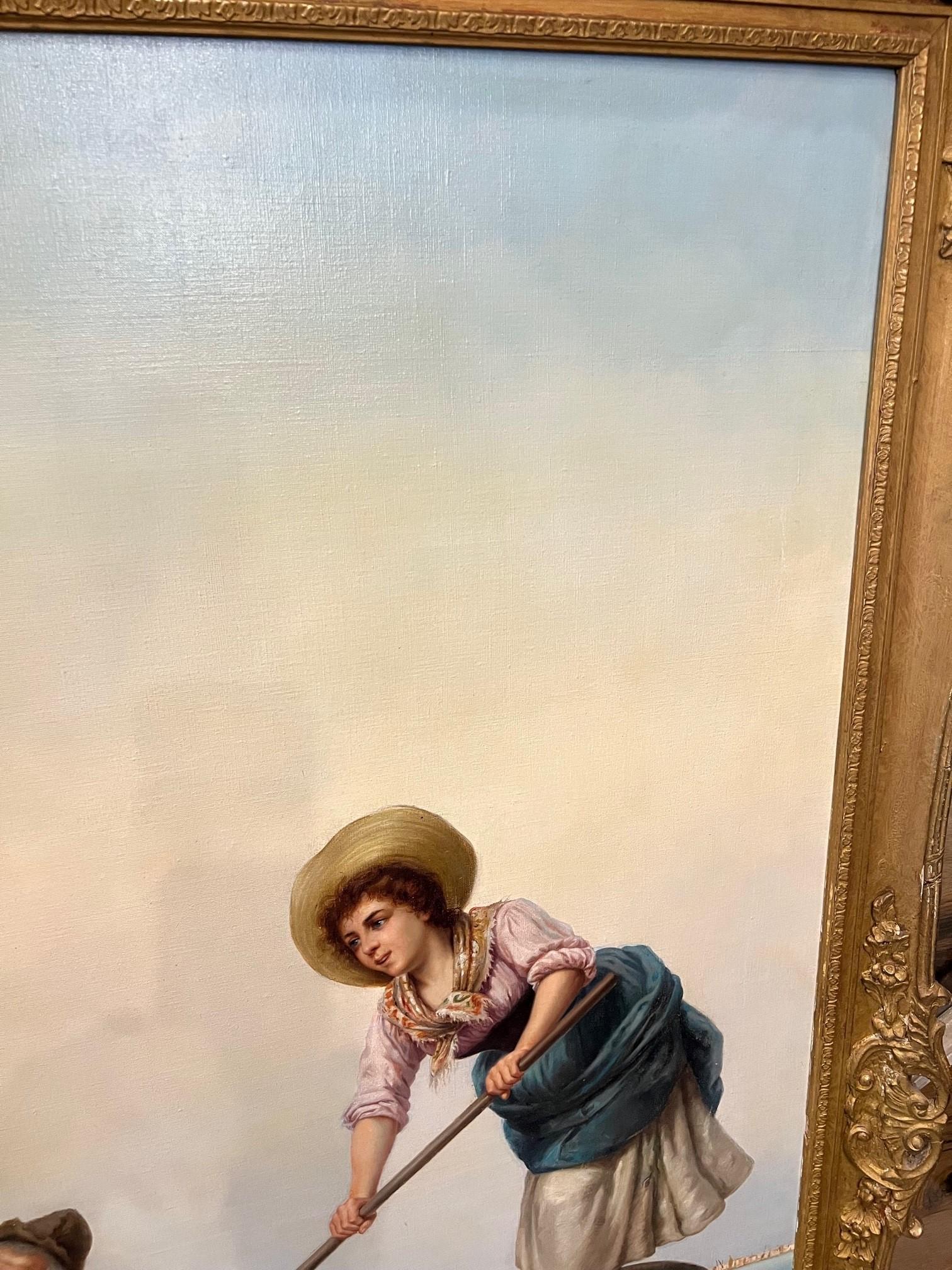 Fin du 19ème siècle Peinture à l'huile sur toile signée  P. Gabrim Roma   en vente 8