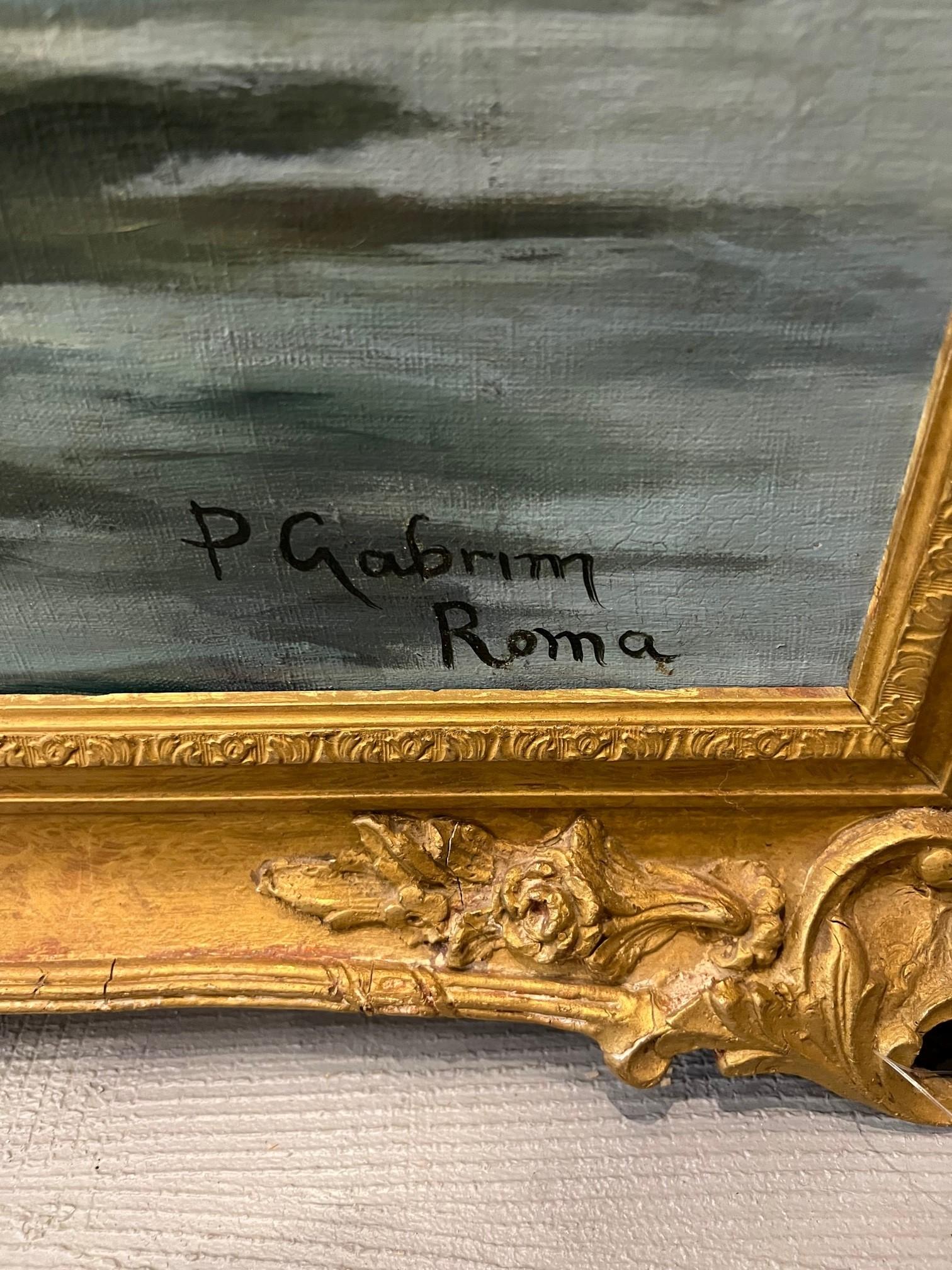 Late 19th Century Vintage Oil on Canvas Painting Signed  P. Gabrim Roma   For Sale 13