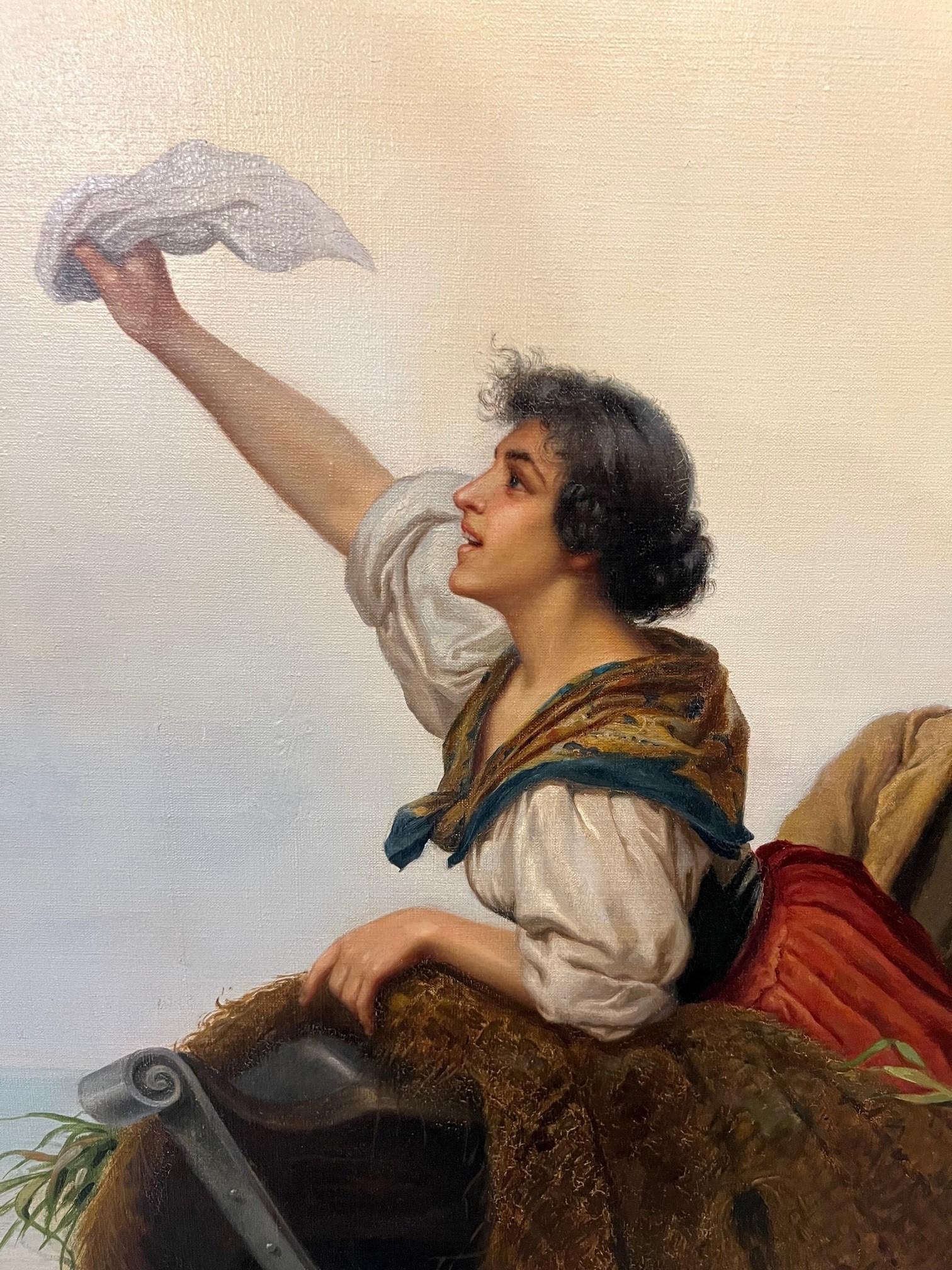 Européen Fin du 19ème siècle Peinture à l'huile sur toile signée  P. Gabrim Roma   en vente