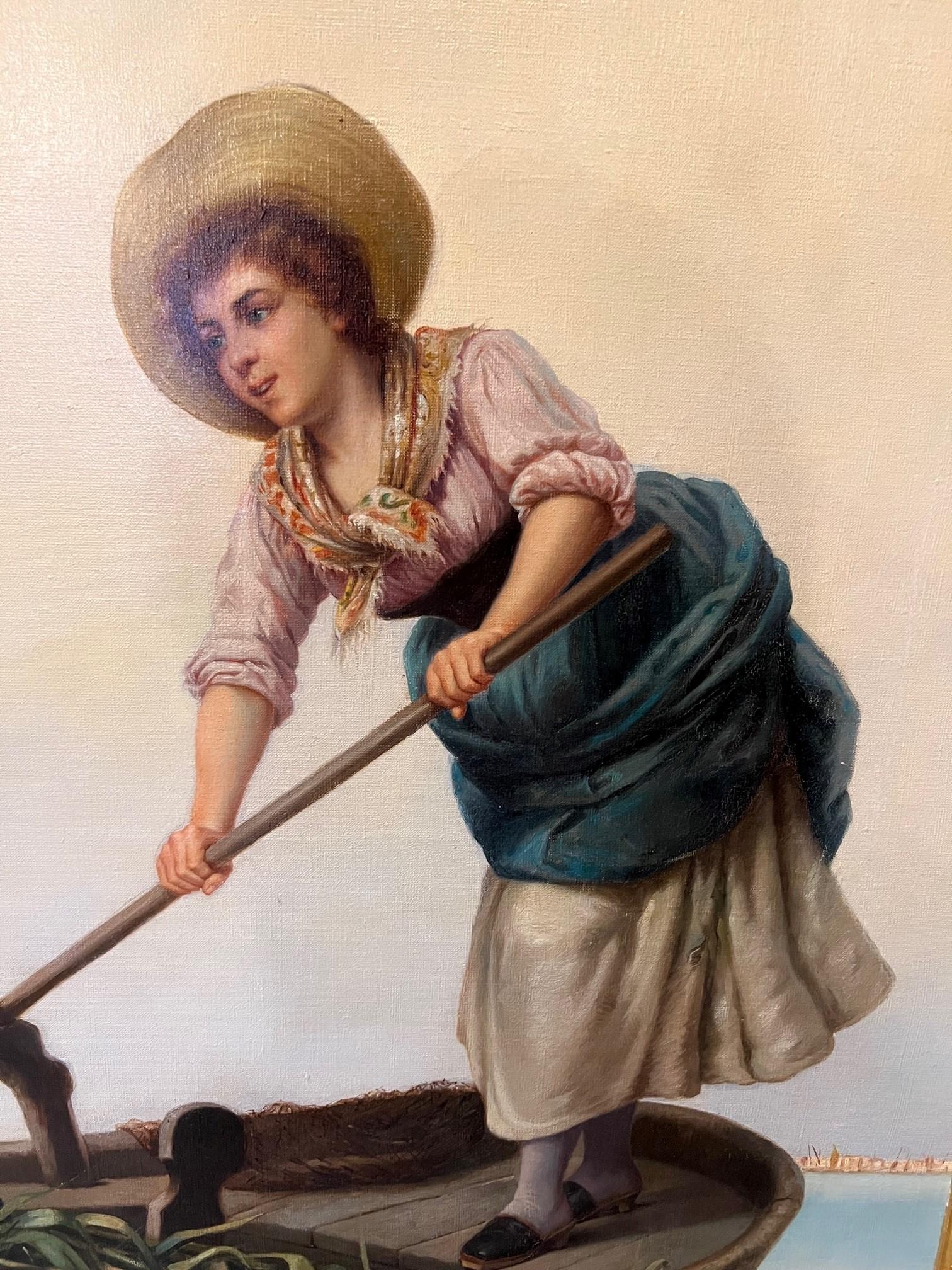 XIXe siècle Fin du 19ème siècle Peinture à l'huile sur toile signée  P. Gabrim Roma   en vente