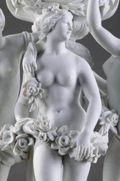 Late 19th Century Volkstedt-Rudolstadt, Bisque Clock the Three Graces