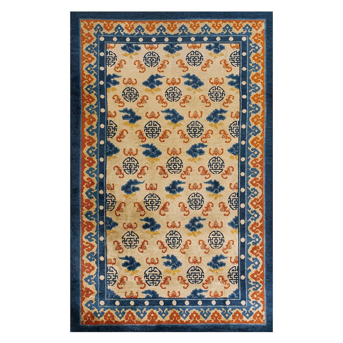 Tapis Kansu chinois de la fin du 19ème siècle ( 5'2" x 8' - 157 x 245 )