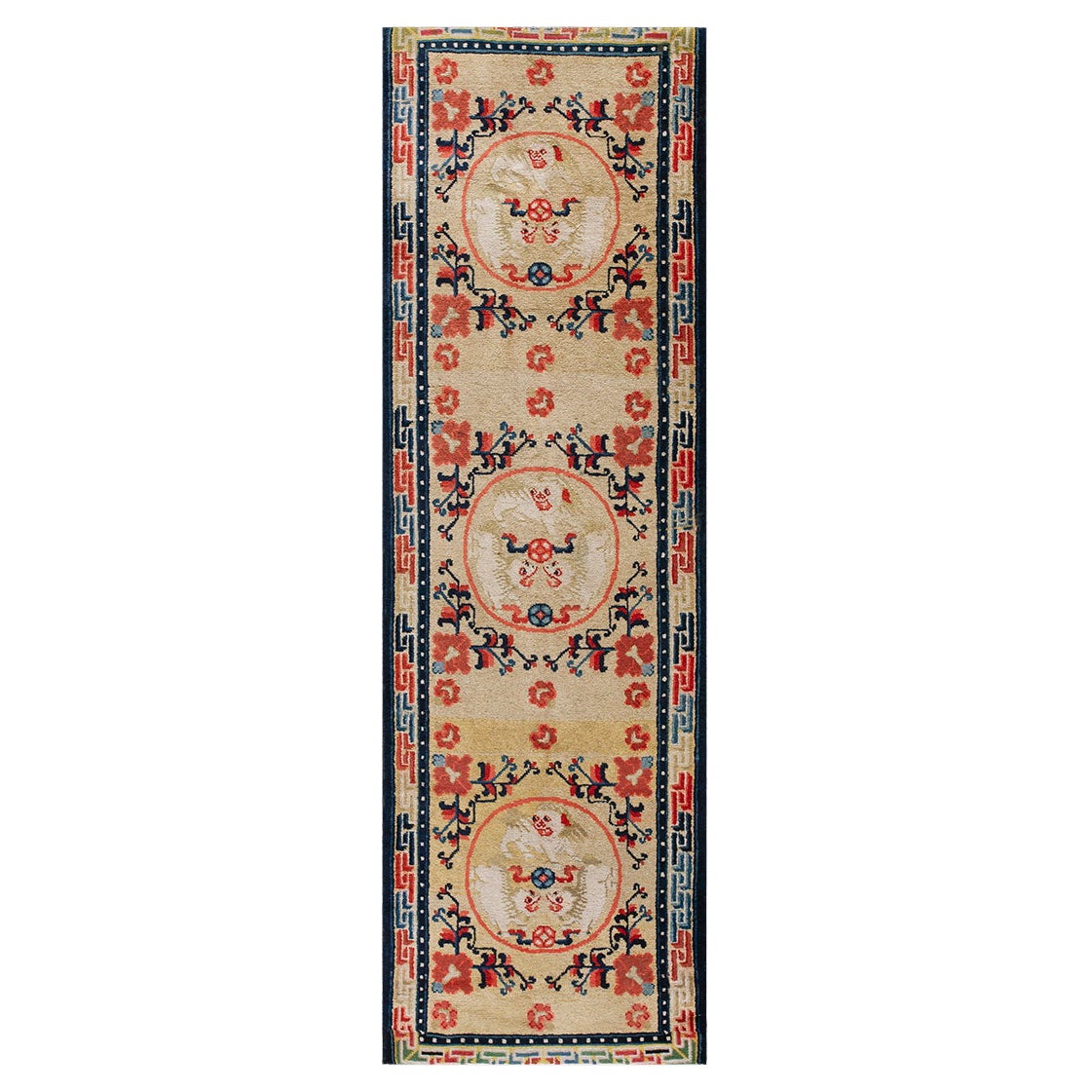 Fin du 19ème siècle W. Chinese Ningxia Runner Carpet ( 2'4" x 7'2" - 70 x 220 )