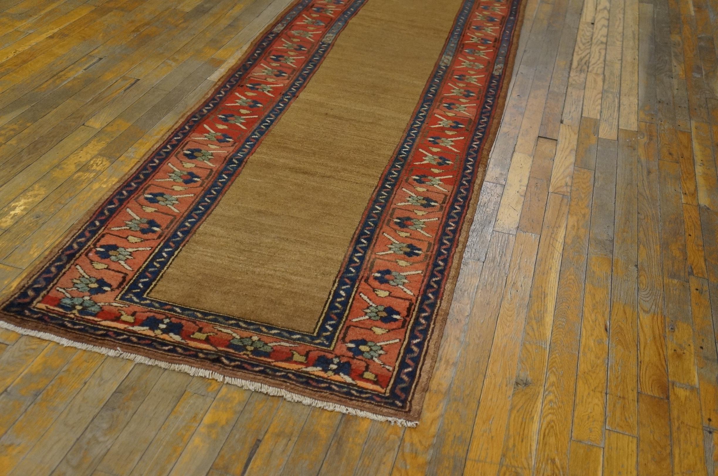 Late 19th Century W. Persian Kurdish Runner Carpet ( 3' x 10' - 91 x 328 ) For Sale 2