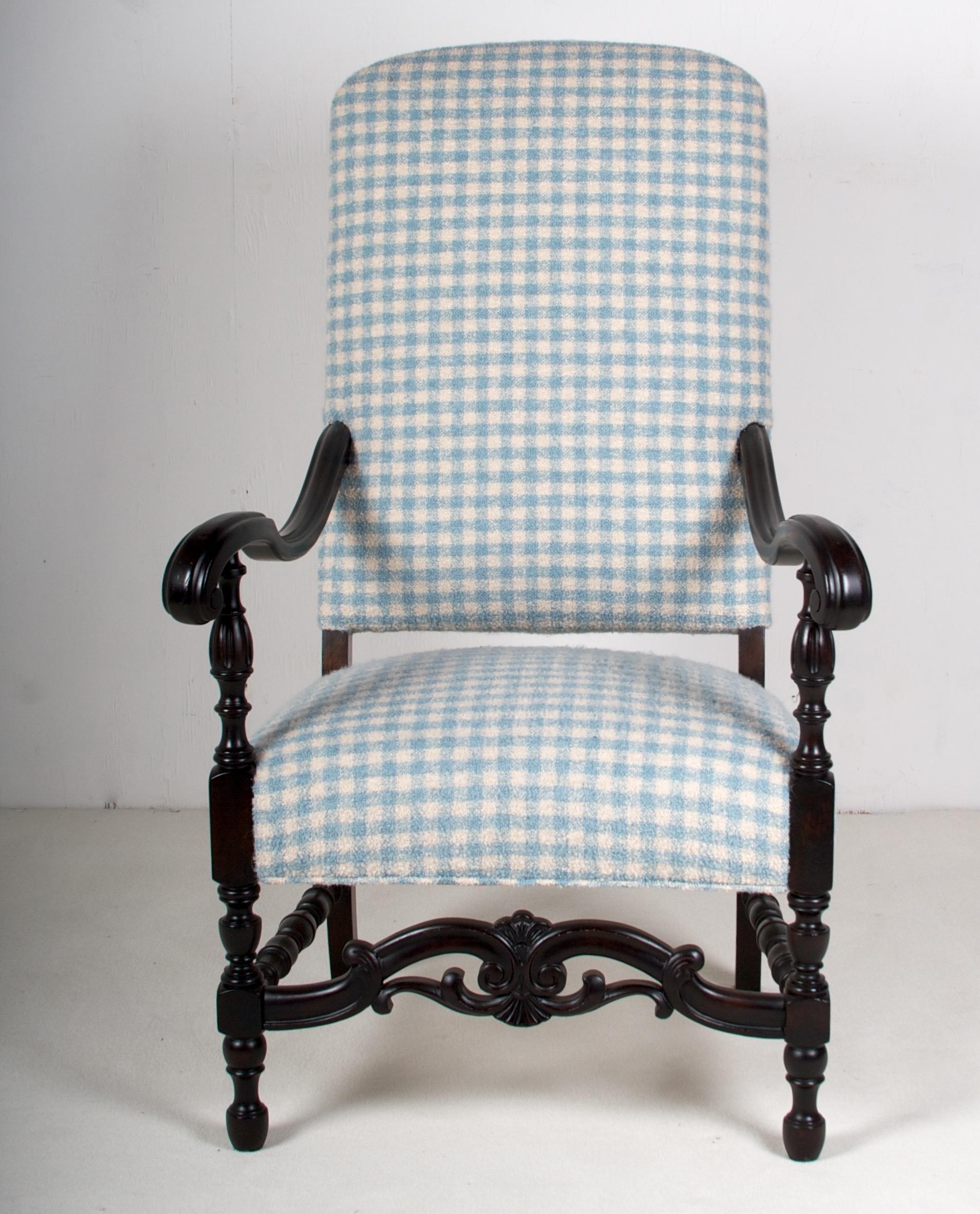 American Late 19th Century Walnut Armchair, Ebonized Finish over Walnut For Sale