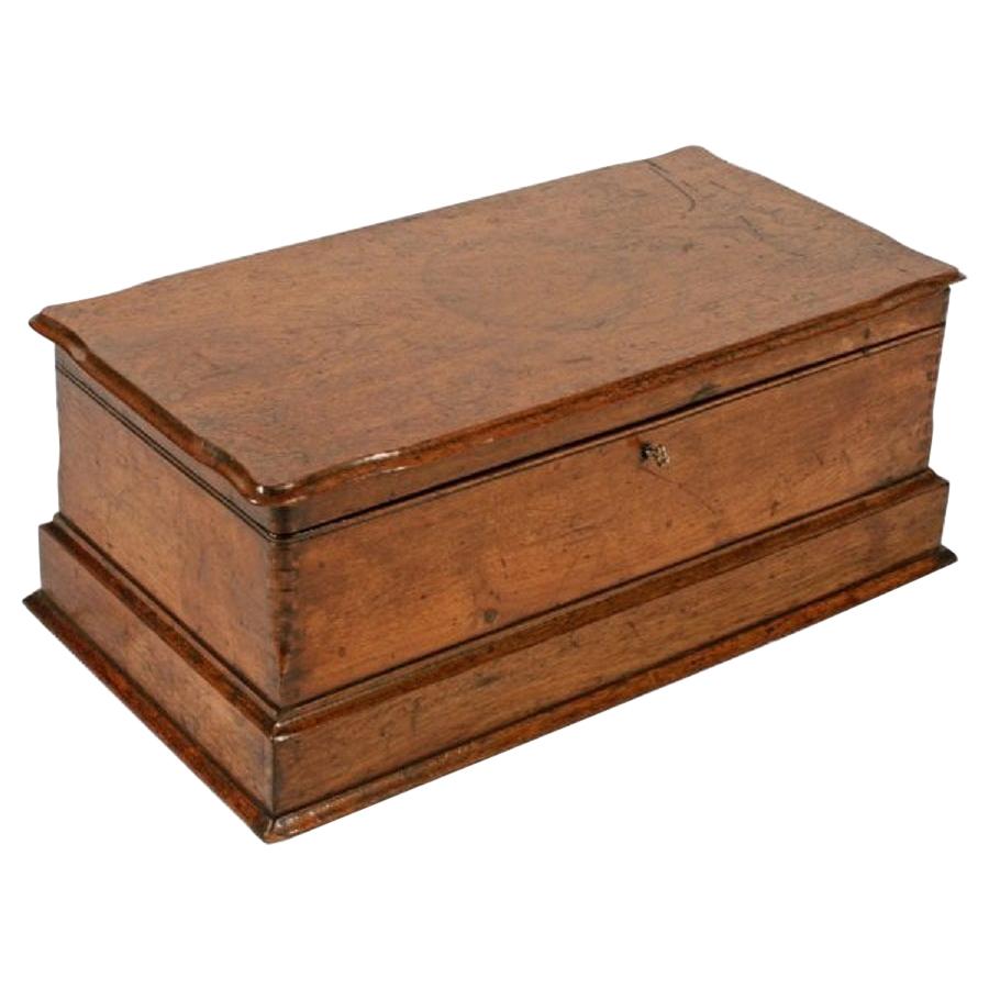 Late 19th Century Walnut Deed Box For Sale