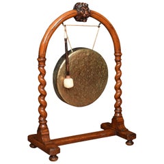 Antique Late 19th Century Walnut Dinner Gong