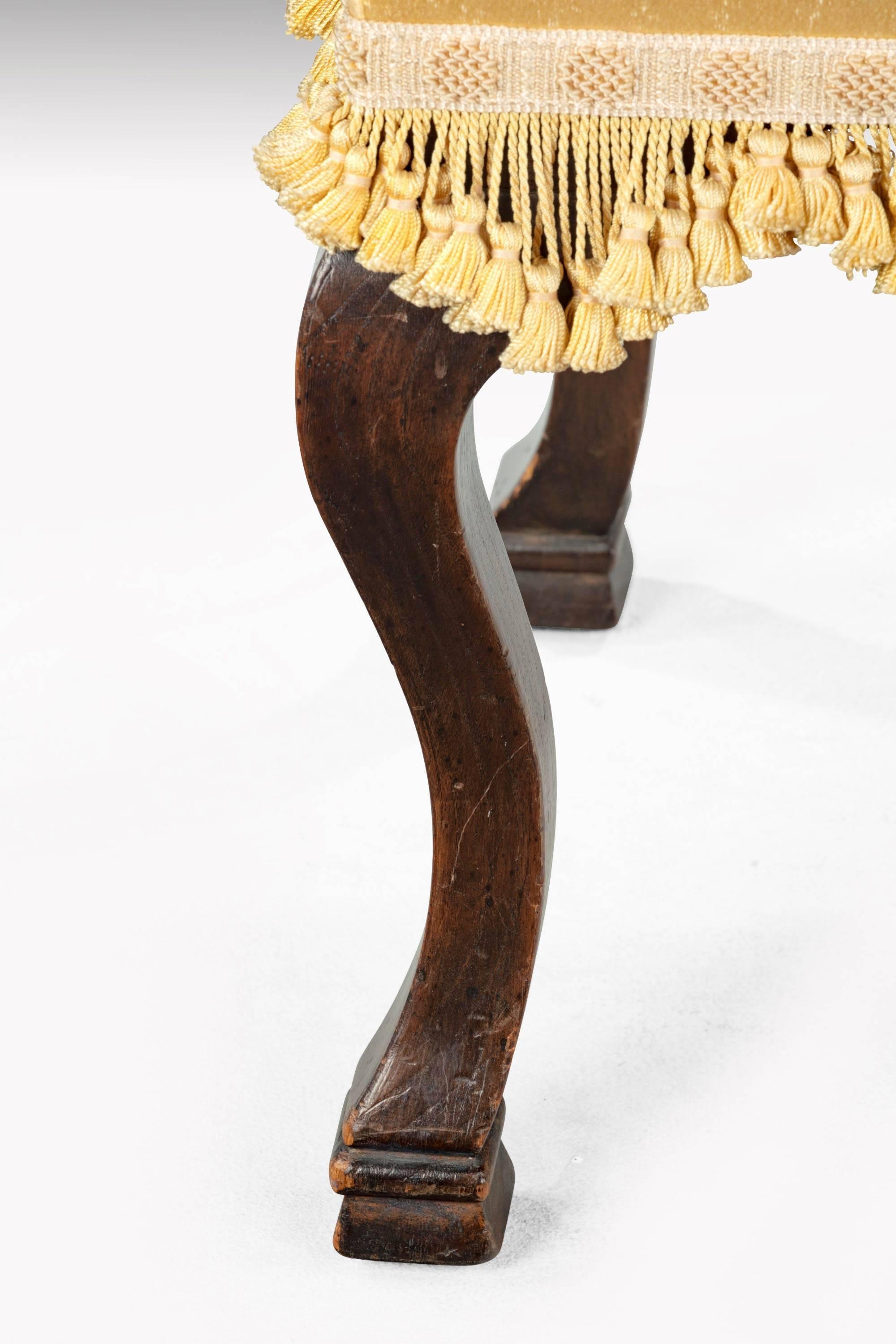 English Late 19th Century Walnut Footstool