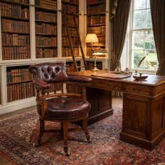 Late 19th Century Walnut Framed Revolving Desk Chair