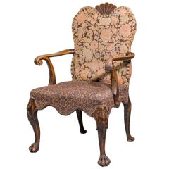 Late 19th Century Walnut Library Chair