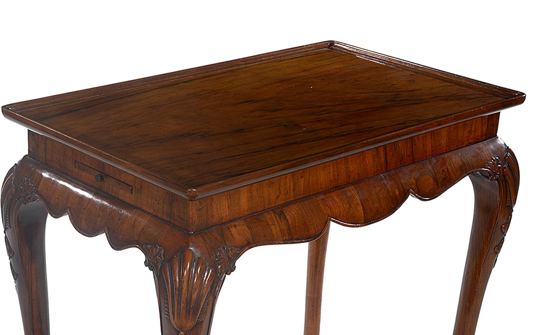 English Late 19th Century Walnut Silver Table Raised on Cabriole legs For Sale