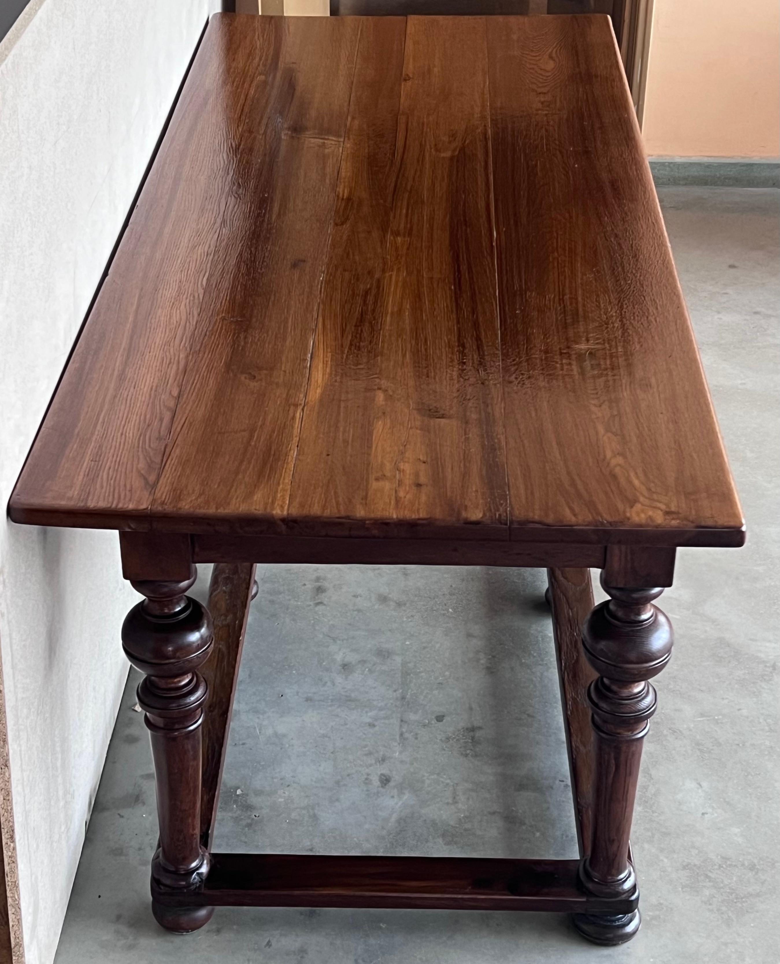 Late 19th Century Walnut Spanish Refectory Table or Farm Table For Sale 7