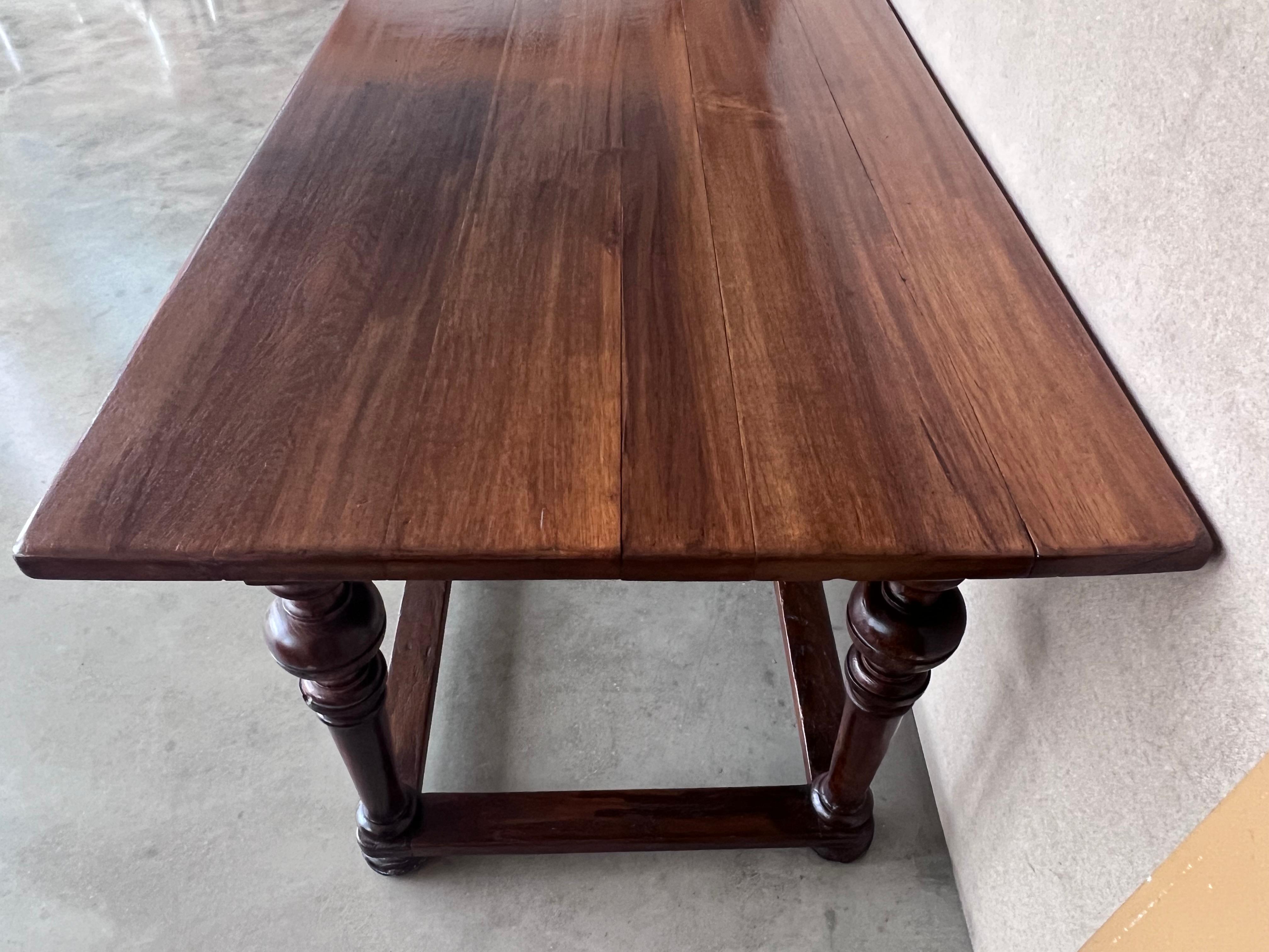 Late 19th Century Walnut Spanish Refectory Table or Farm Table For Sale 8