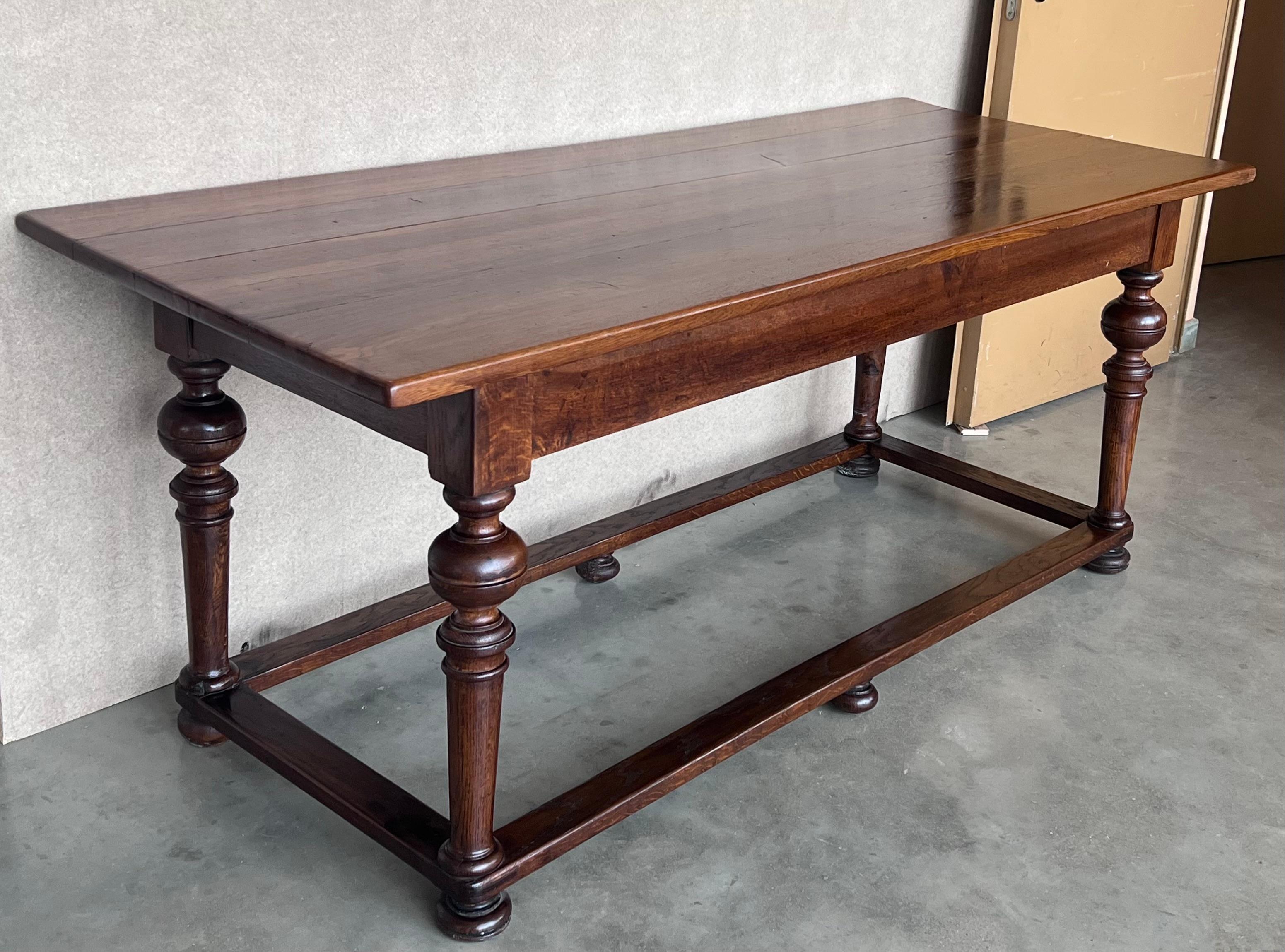 Late 19th Century Walnut Spanish Refectory Table or Farm Table For Sale 3
