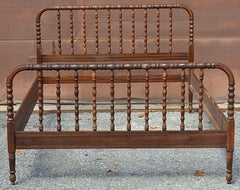 Late 19th Century Walnut Spool Full Size Bedframe