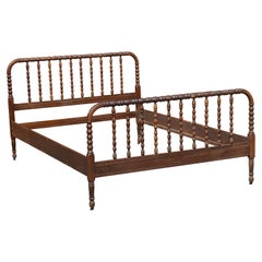 Late 19th Century Walnut Spool Full Size Bedframe