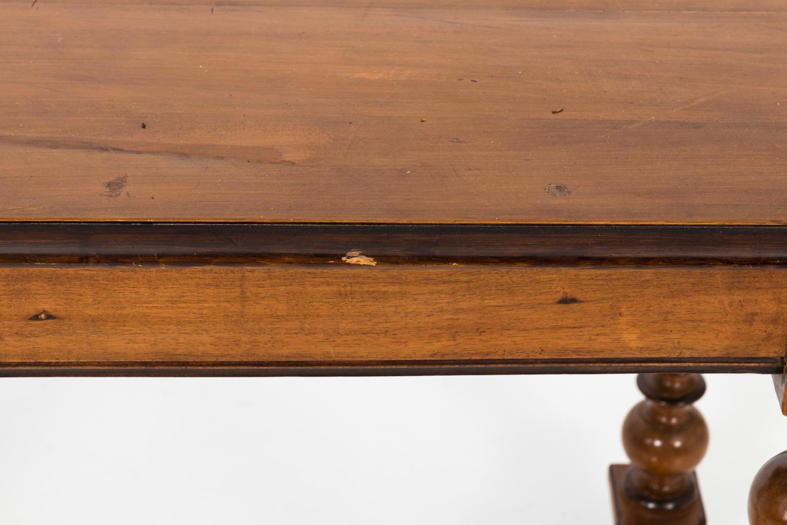 Late 19th Century Walnut Table with Turned Legs 9