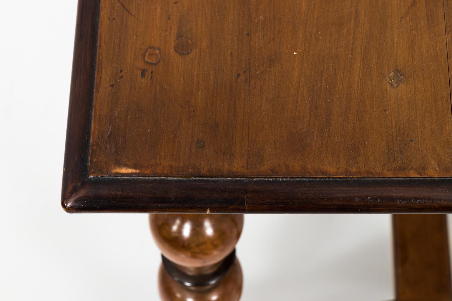 Late 19th Century Walnut Table with Turned Legs 5