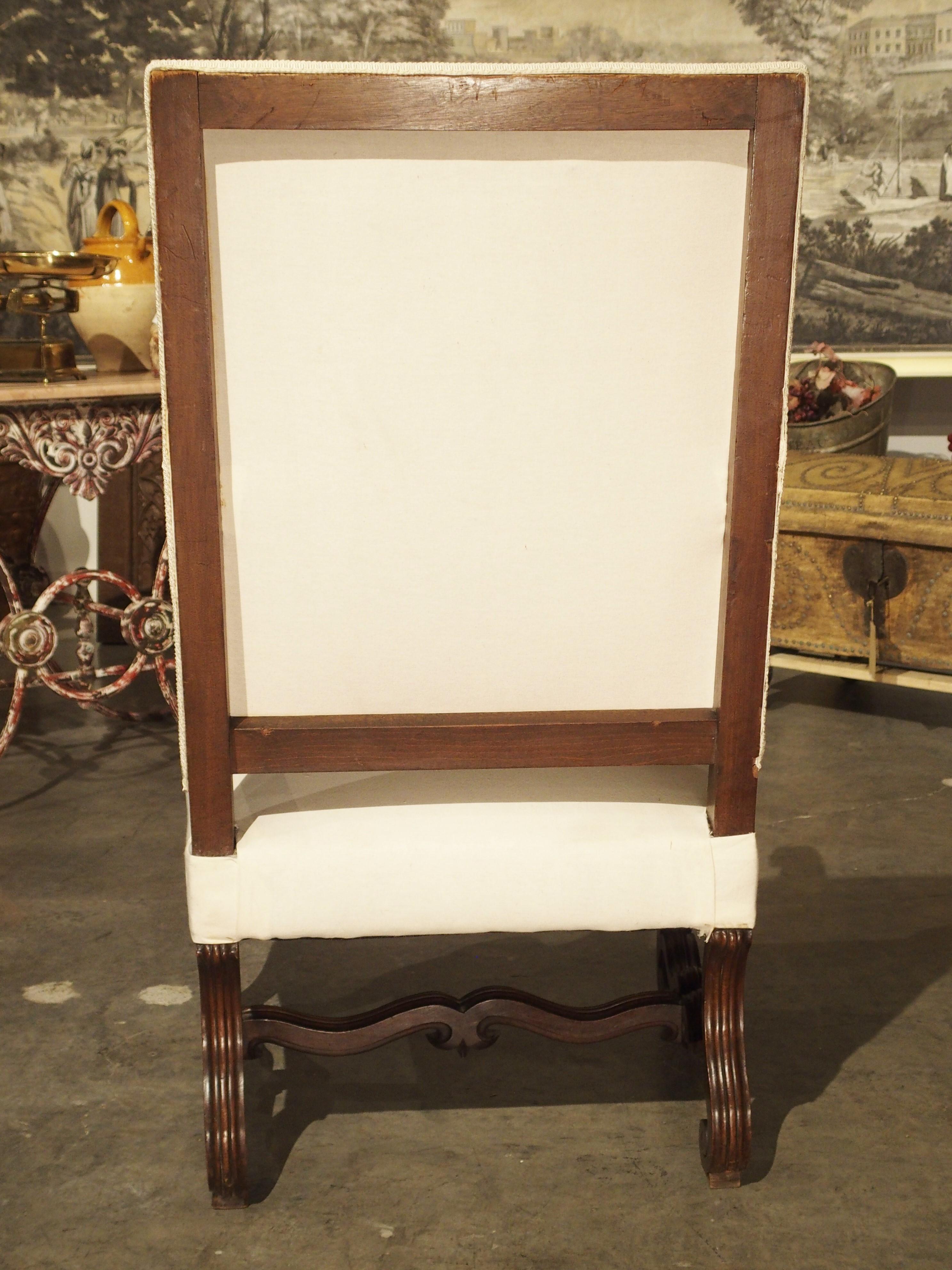Late 19th Century Walnut Wood Fauteuil Armchair from France 5