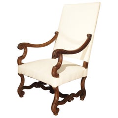 Late 19th Century Walnut Wood Fauteuil Armchair from France