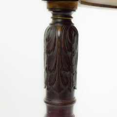 Late 19th Century Walnut Wood Rounded Green Marble Gueridon Small Table