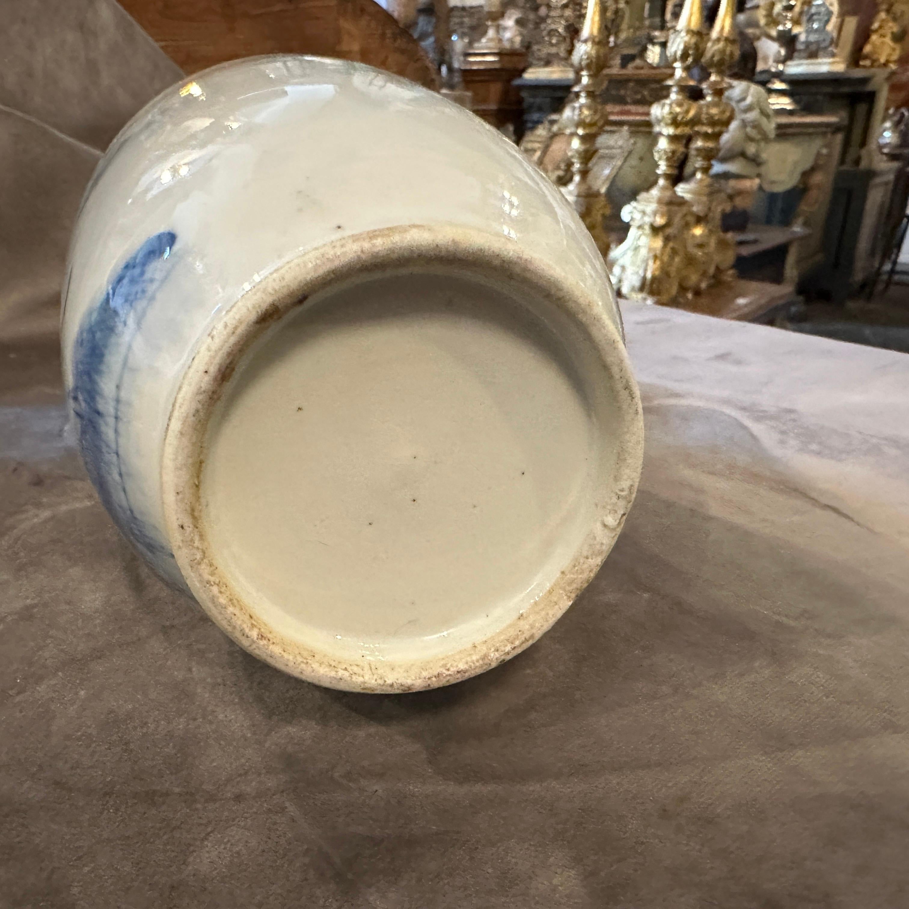 Late 19th Century White and Blue Ceramic Chinese Vase 5