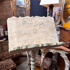 Late 19th Century White and Green Lacquered Wood Sicilian Lectern for Old Books