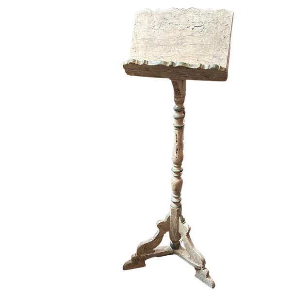 Late 19th Century White and Green Lacquered Wood Sicilian Lectern for ...