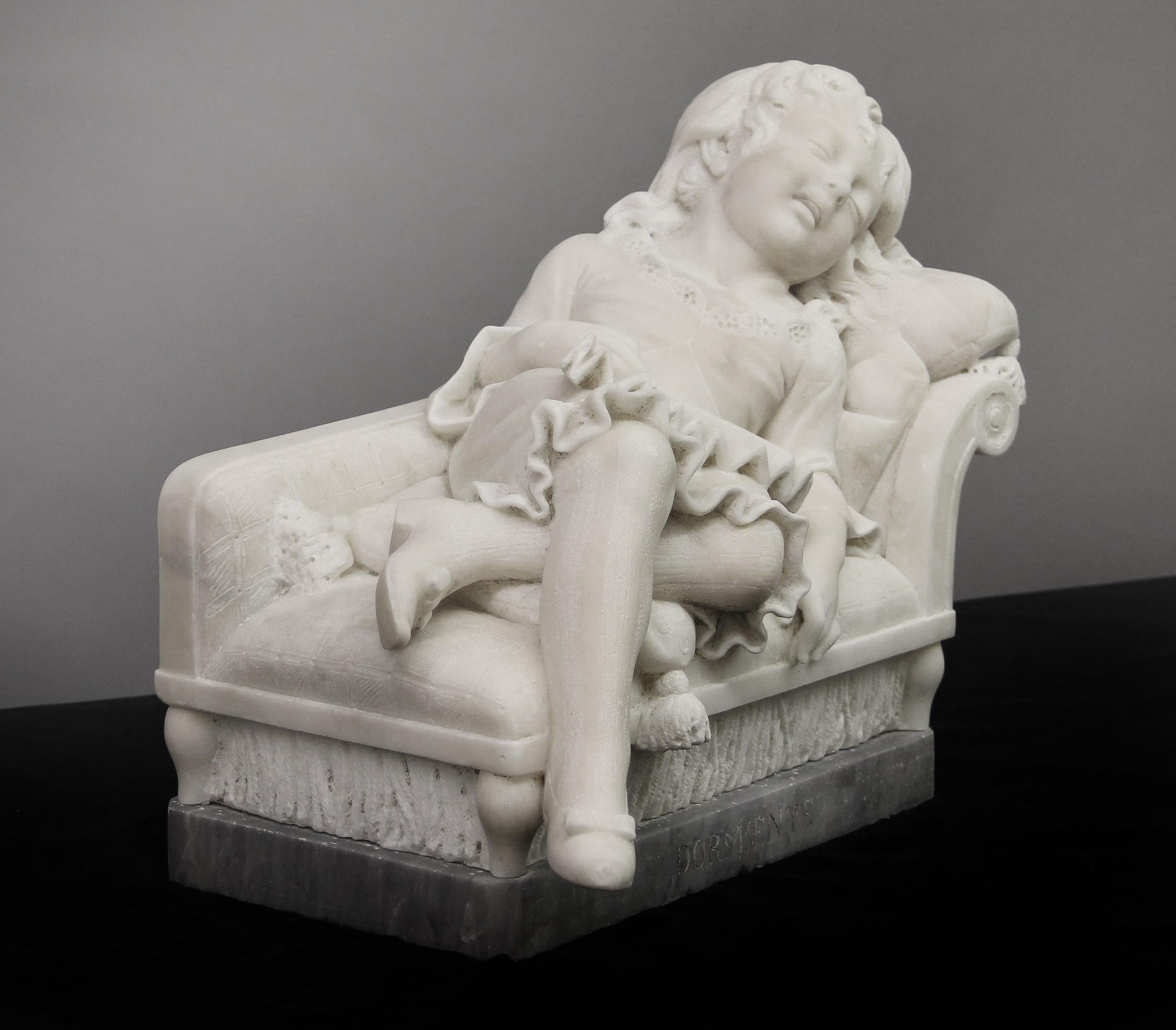 Ein schöner italienischer weißer Carrara-Marmor aus dem späten 19. Jahrhundert mit dem Titel 