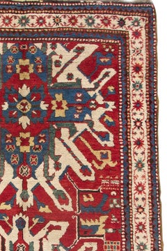 Late 19th Century White Eagle Karabagh Rug against Madder Red Ground