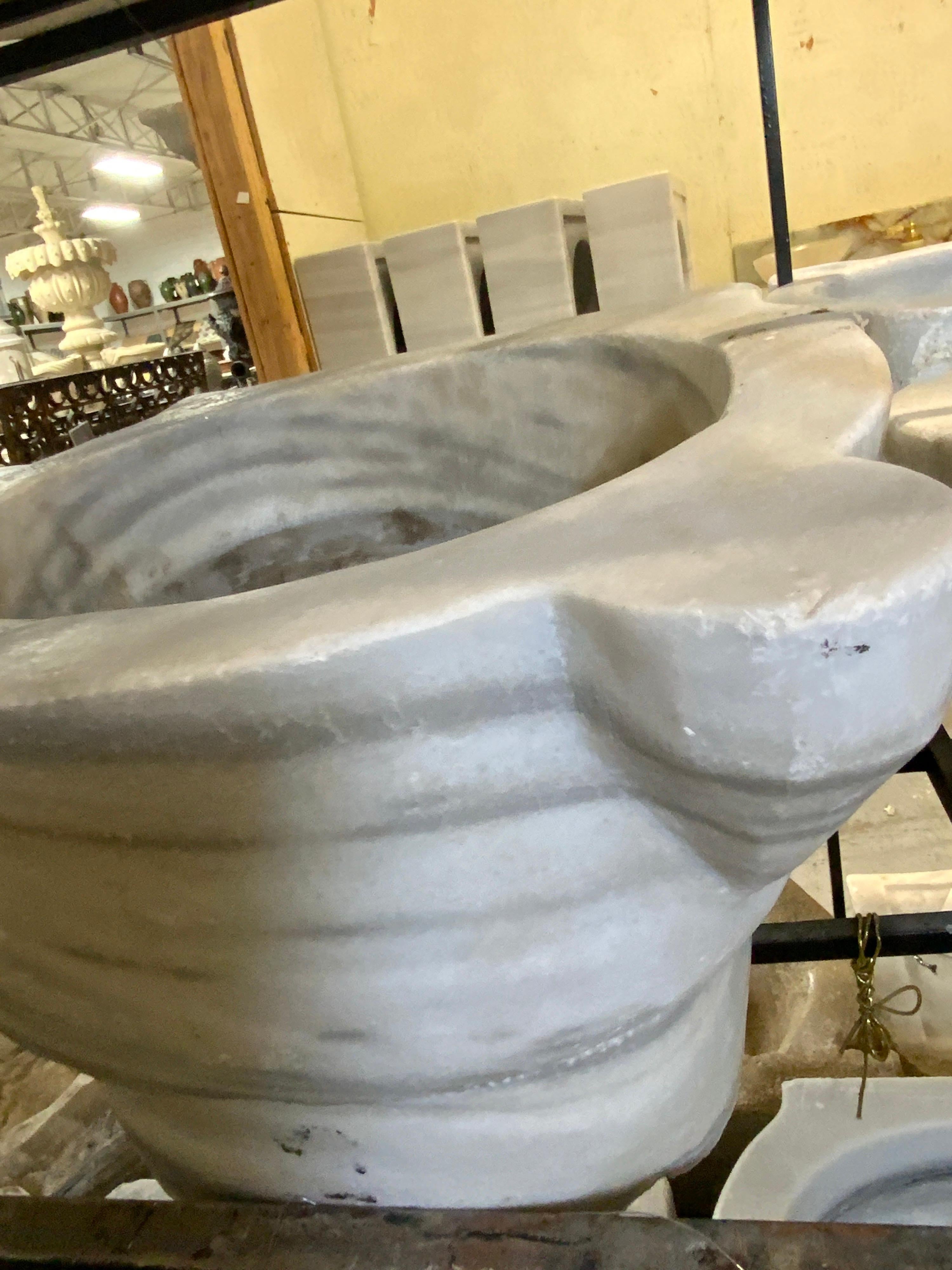 Greek Late 19th Century White Marble Sink For Sale