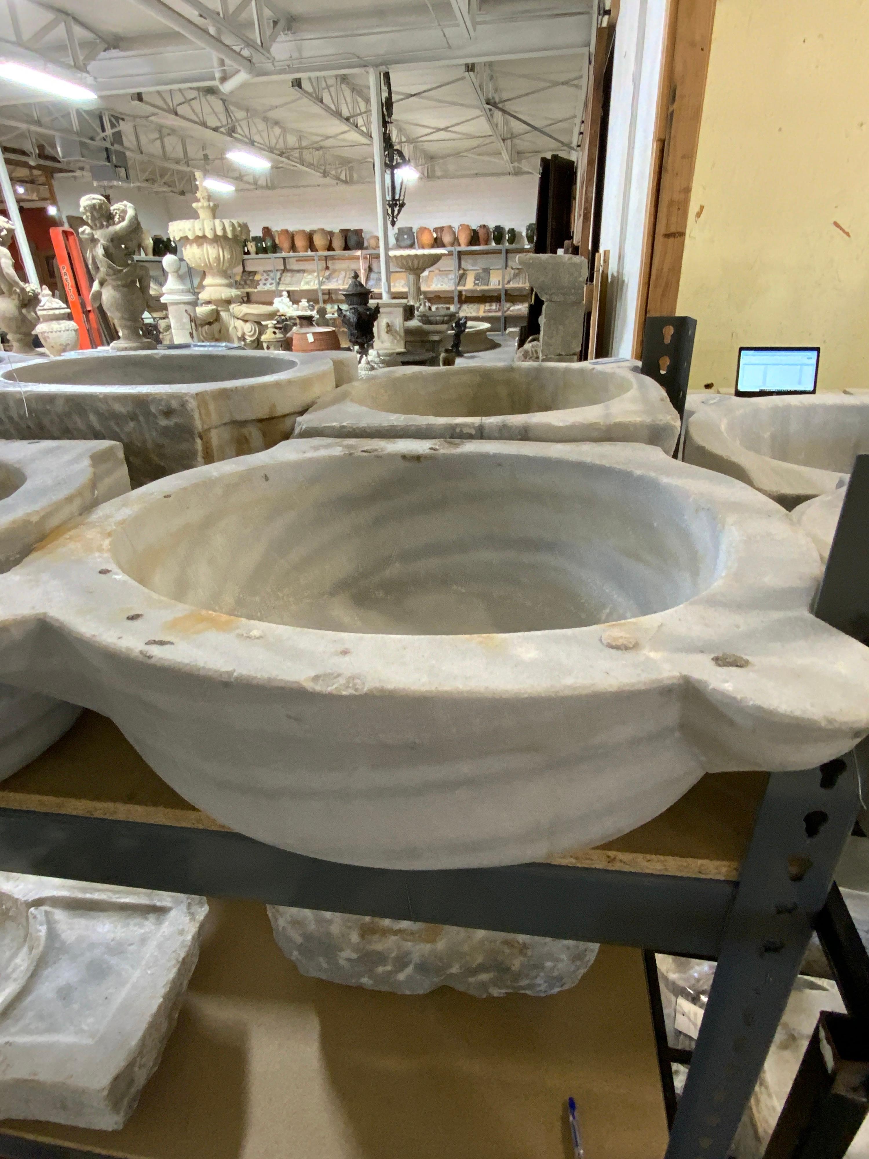 Greek Late 19th Century White Marble Sink For Sale