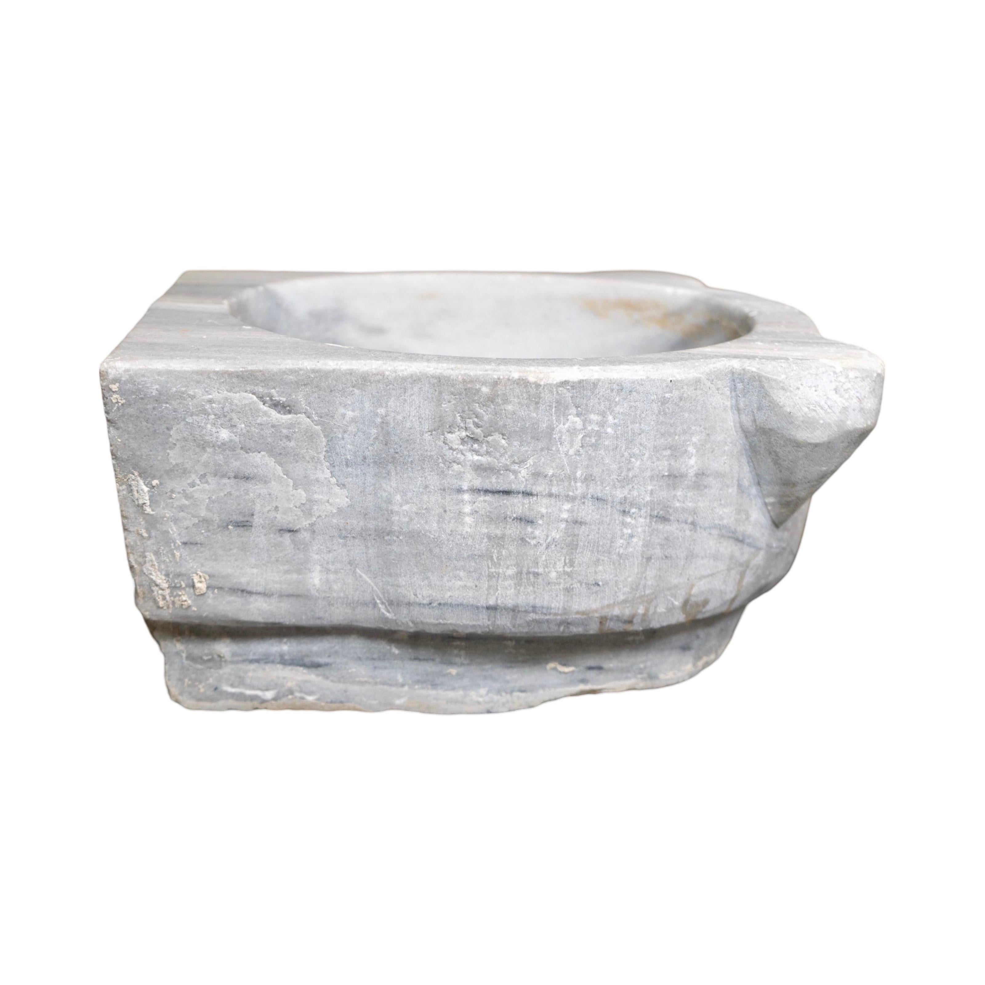 Évier grec en marbre de Carrare blanc Bon état - En vente à Dallas, TX