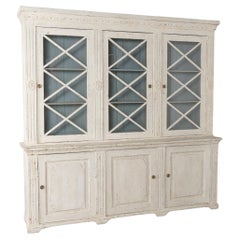 Late 19th Century White Swedish Display Cabinet Bookcase