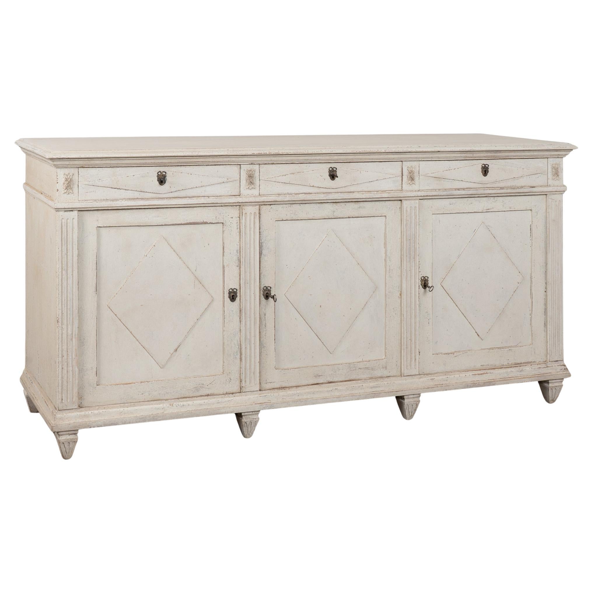 Late 19th Century White Swedish Sideboard Buffet