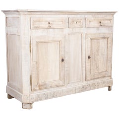 Antique Late 19th Century Whitewashed French Provincial Oak Buffet
